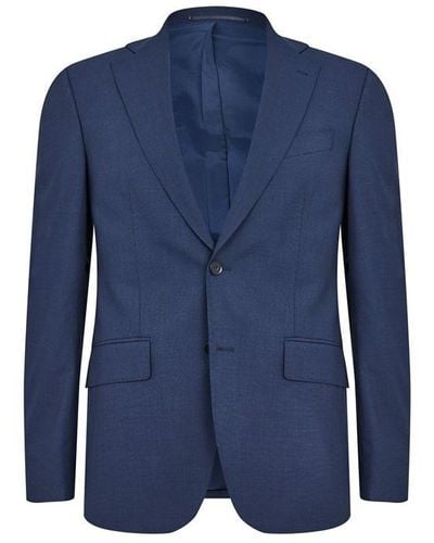 Richard James Wilder Navy Tailored Fit Suit Jacket - Blue