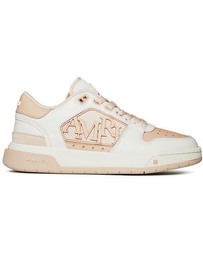 Amiri Classic Logo-embellished Leather Low-top Trainers - Natural