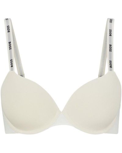 BOSS Underwired Padded Bra With Adjustable Branded Straps - Natural