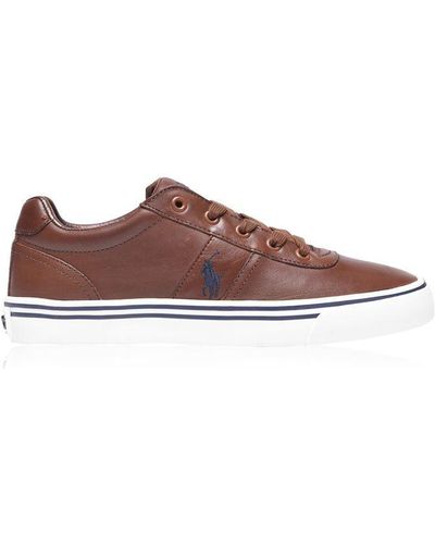 Polo Ralph Lauren Leather Hanford Low Top Trainers - Brown