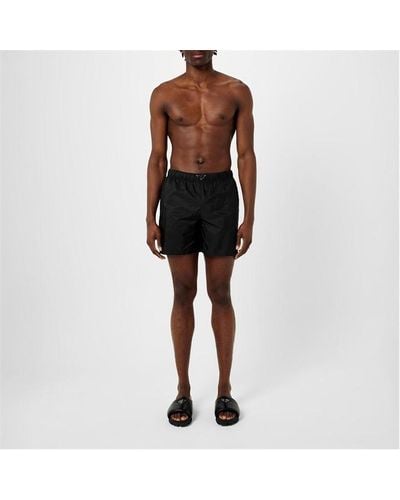 Prada Triangle Interlock Swim Shorts - Black