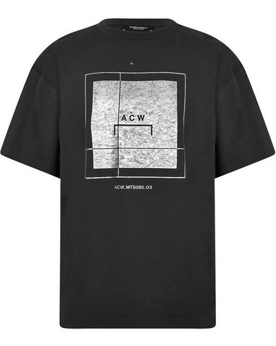 A_COLD_WALL* Foil Grid T Shirt - Black