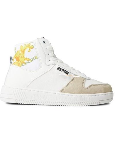 Versace Jeans Couture Meyssa High Top Baroque Logo Court Trainers - White