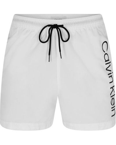 Calvin Klein Large Logo Swim Shorts - White