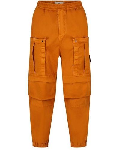 Stone Island Garment Dyed Old Effect Cargos - Orange