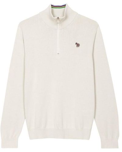 PS by Paul Smith Ps Zip Neck Swtr Sn43 - White