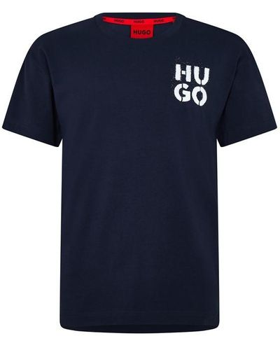 HUGO Spraylogo T-shirt 10261152 01 - Blue