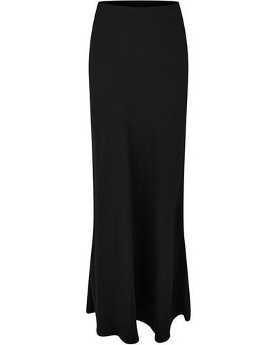 Ami Paris Long Skirt With Bias Cut - Black