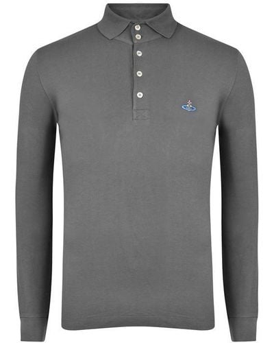 Vivienne Westwood Long Sleeved Polo Shirt - Grey