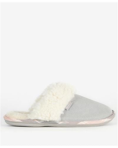 Barbour Lydia Mule Slippers - White