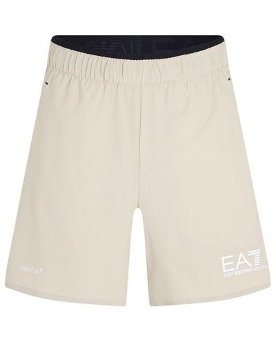 EA7 Printed Logo Shorts - Natural