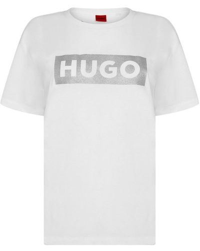 HUGO Demali Glitter T-shirt - White