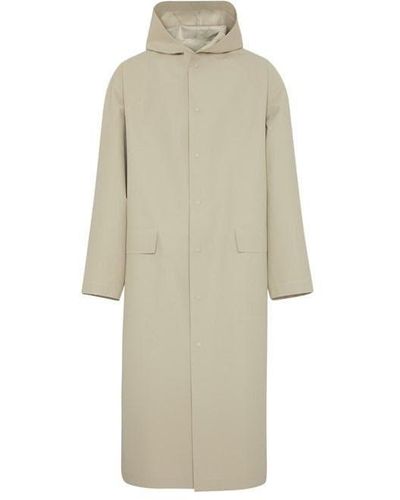 Balenciaga Bal Hooded Rain Coat Sn42 - Natural