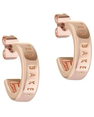 Ted Baker Logo Mini Hoop Earring - Pink