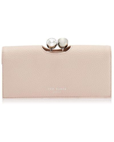 Ted Baker Leather Josiey Crystal Top Purse - Natural