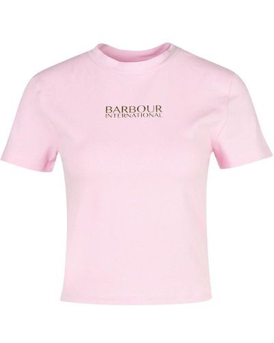 Barbour Reign Cropped T-shirt - Pink