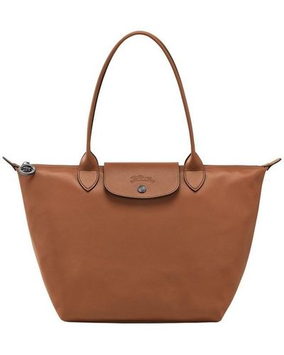 Longchamp Leather Tote Bag - Brown