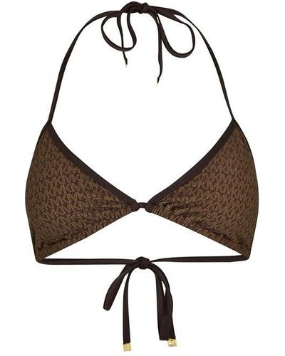 MICHAEL Michael Kors Signature Triangle Bikini Top - Brown