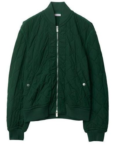 Burberry Quilted Nylon Bomber Jacket - Green