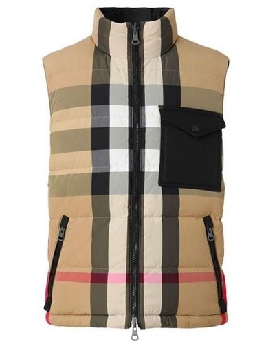 Burberry Reversible Recycled Nylon Puffer Gilet - Natural