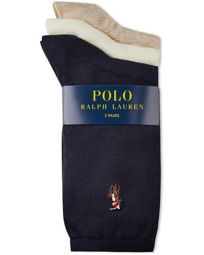 Ralph Lauren Polo 3-pack Crew Socks - Blue