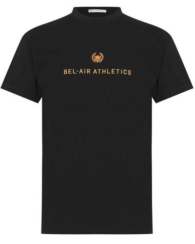 BEL-AIR ATHLETICS Embroidered Logo T Shirt - Black