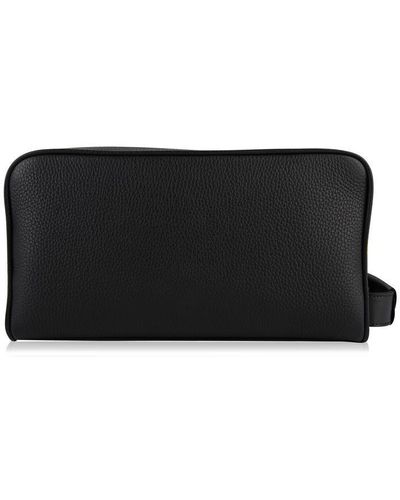 Tom Ford Grain Leather Double Zip Wash Bag - Black