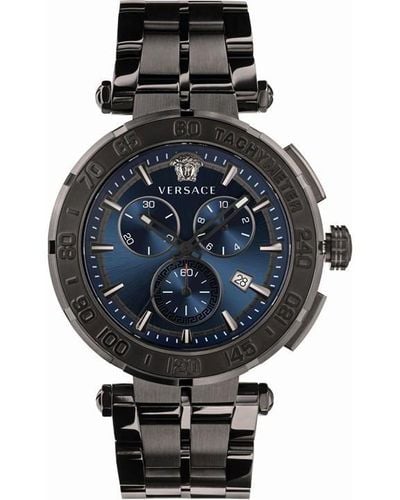 Versace Chrono Plated Stainless Steel Luxury Analogue Watch - Grey