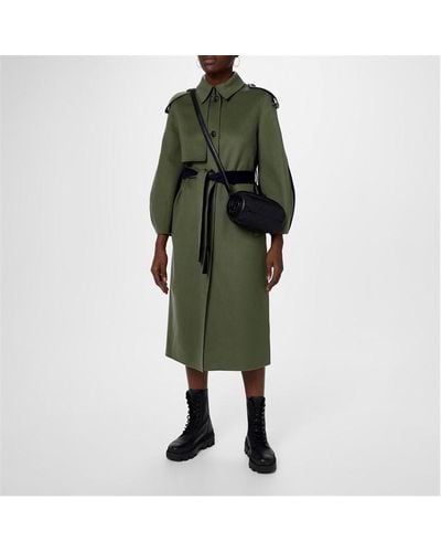 Mackage Ceyla Belted Trench Coat - Green