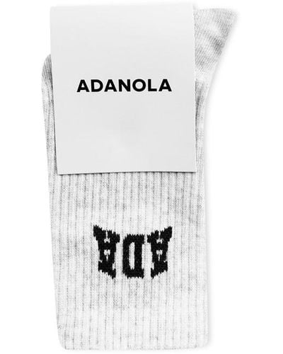 ADANOLA Ada Logo Crew Socks - White