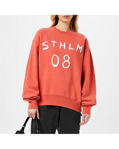 Acne Studios Patch Print Relaxed Fit Jumper - Red