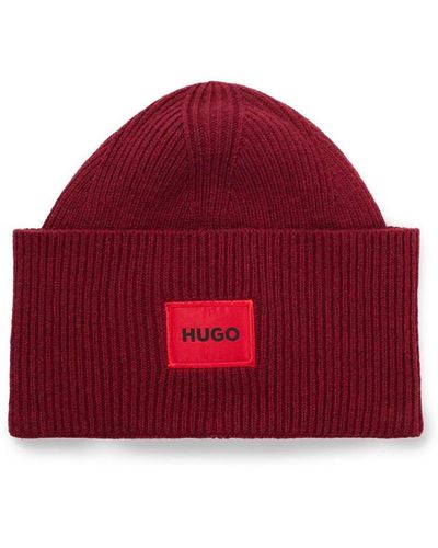 HUGO Xaff 6 Knitted Beanie - Red