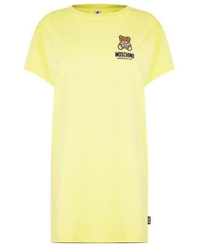 Moschino Underbear T-shirt Dress - Yellow