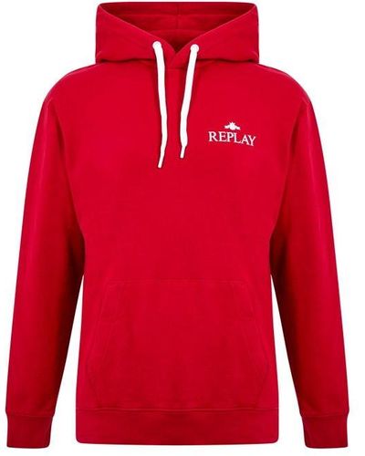 Replay Small Logo Hoodie - Red