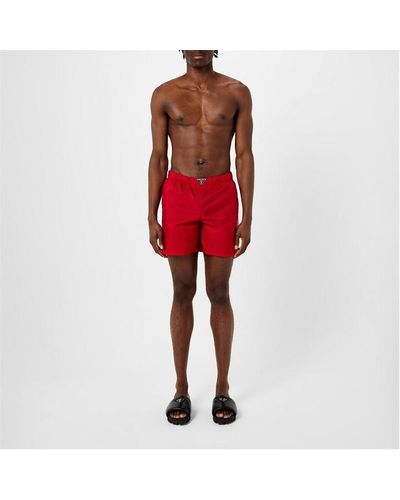 Prada Triangle Interlock Swim Shorts - Red