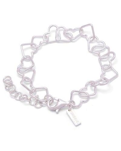 Common Lines Heart Link Bracelet - White