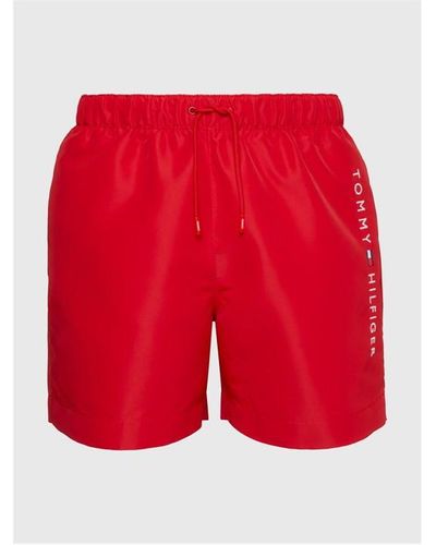 Tommy Hilfiger Medium Drawstring Swim Shorts - Red