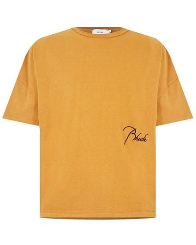 Rhude Reverse Tee Shirt - Yellow