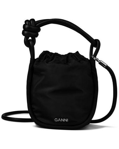 Ganni Small Knot Bucket Bag - Black