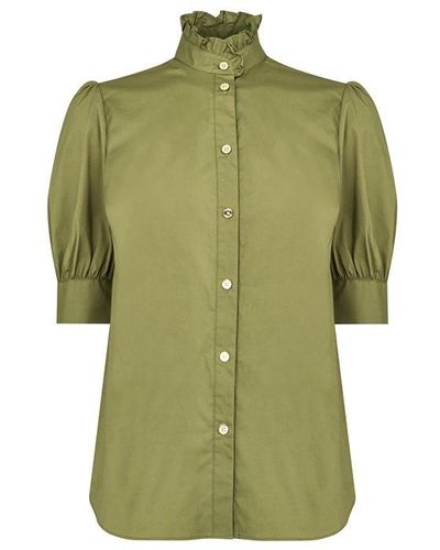 MICHAEL Michael Kors Puff Sleeve Top - Green