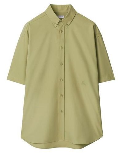 Burberry Logo Poplin Short Sleeve Shirt - Green