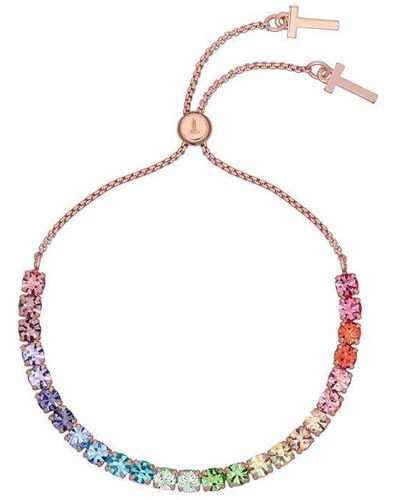 Ted Baker Melrah Crystal Adjustable Tennis Bracelet For - Pink