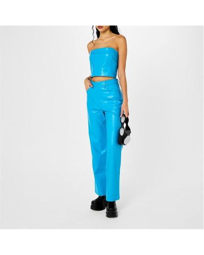 ROTATE BIRGER CHRISTENSEN Rotie Leather Trousers - Blue