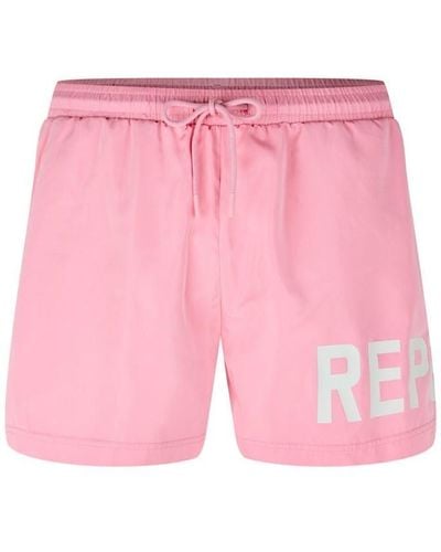 Represent Text Logo Swim Shorts - Pink