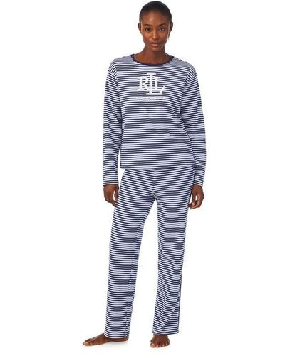 Lauren by Ralph Lauren Lrl Ls Crewpjset Ld41 - Blue