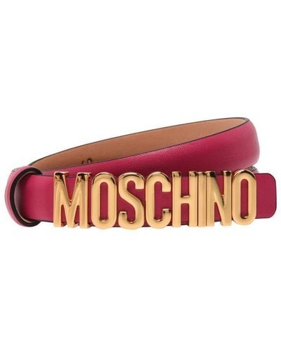 Moschino Small Logo Belt - Red