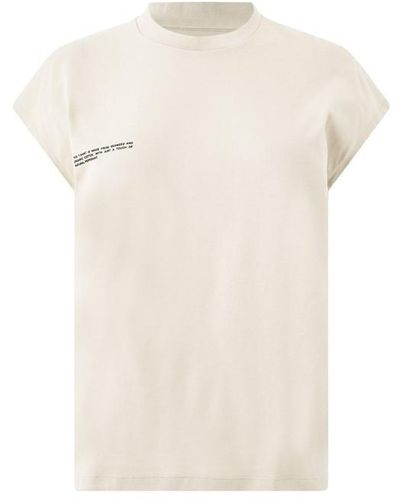 PANGAIA Organic Cotton Cropped Shoulder T-shirt With Pprmint Tm - White
