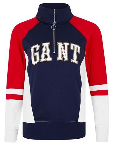 GANT Logo Half-zip Sporty Sweatshirt - Blue