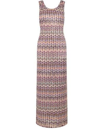Missoni Long Dress Ld42 - Purple