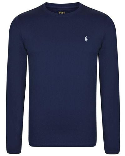 Ralph Lauren Long Sleeve Crew Neck Jersey T Shirt - Blue